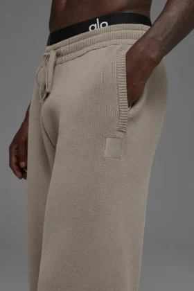 Pantalones de chándal Scholar de pierna recta – Cacao claro
