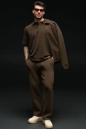 Pantalones de chándal Scholar de pierna recta - Espresso