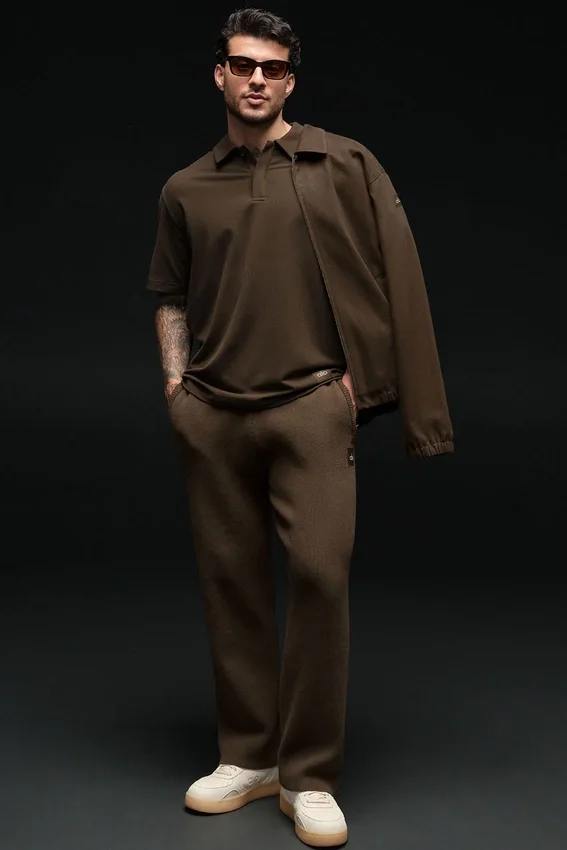 Pantalones de chándal Scholar de pierna recta - Espresso