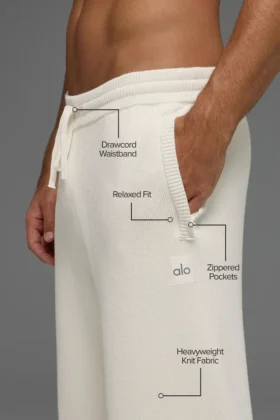 Pantalones de chándal Scholar de pierna recta – Marfil