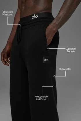 Pantalones de chándal Scholar de pierna recta – Negro