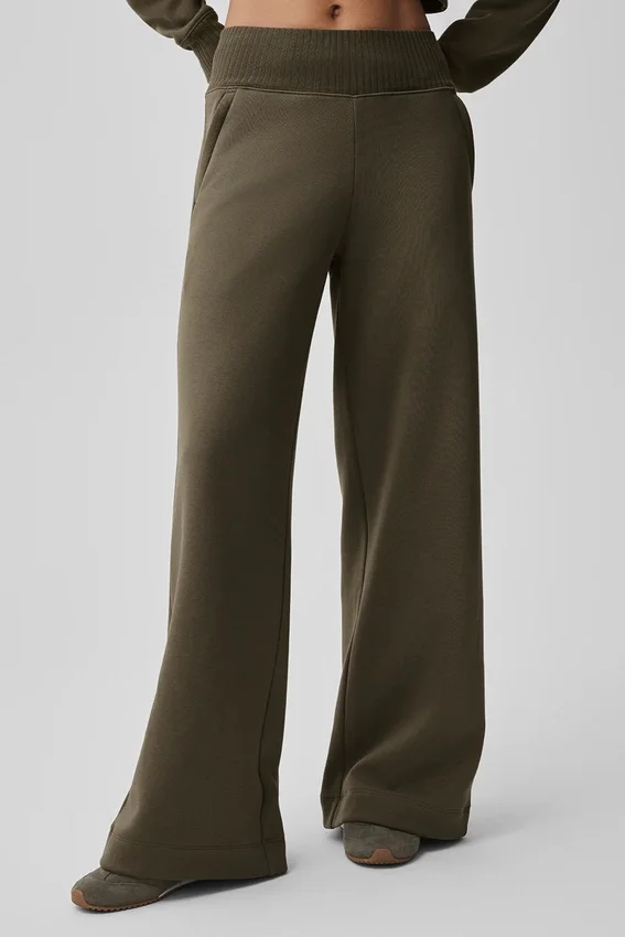 Pantalones de chándal Serenity de pierna ancha - Olive Tree