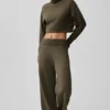 Pantalones de chándal Serenity de pierna ancha - Olive Tree