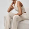 Pantalones de chándal Sway de corte acampanado - Avena jaspeada