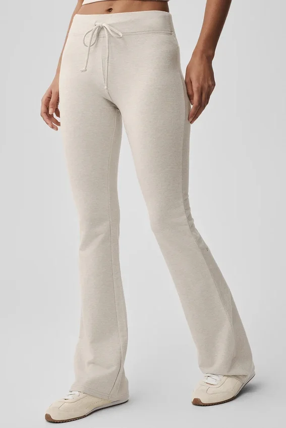Pantalones de chándal Sway de corte acampanado - Avena jaspeada