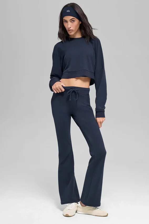 Pantalones de chándal Sway de corte acampanado - Azul marino