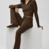 Pantalones de chándal Sway de corte acampanado - Espresso