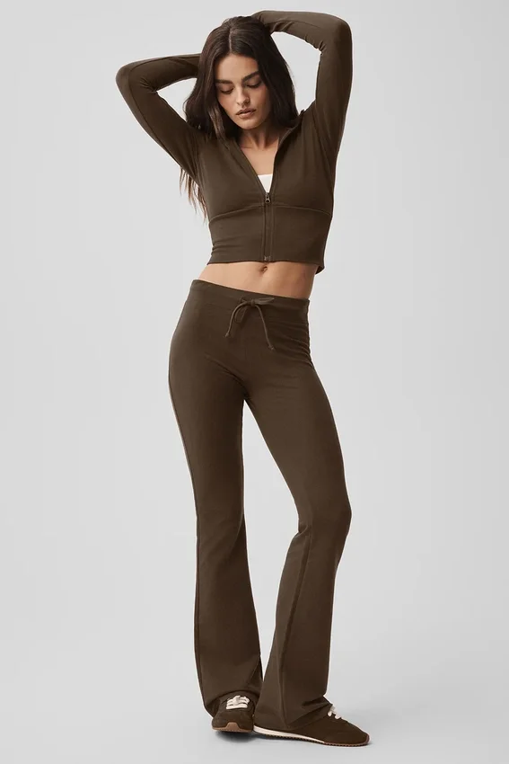 Pantalones de chándal Sway de corte acampanado - Espresso