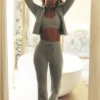 Pantalones de chándal «Sway» de corte acampanado - Gris jaspeado deportivo