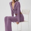 Pantalones de chándal Sway de corte acampanado - Plum Kiss