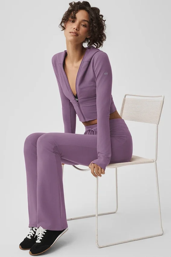 Pantalones de chándal Sway de corte acampanado - Plum Kiss