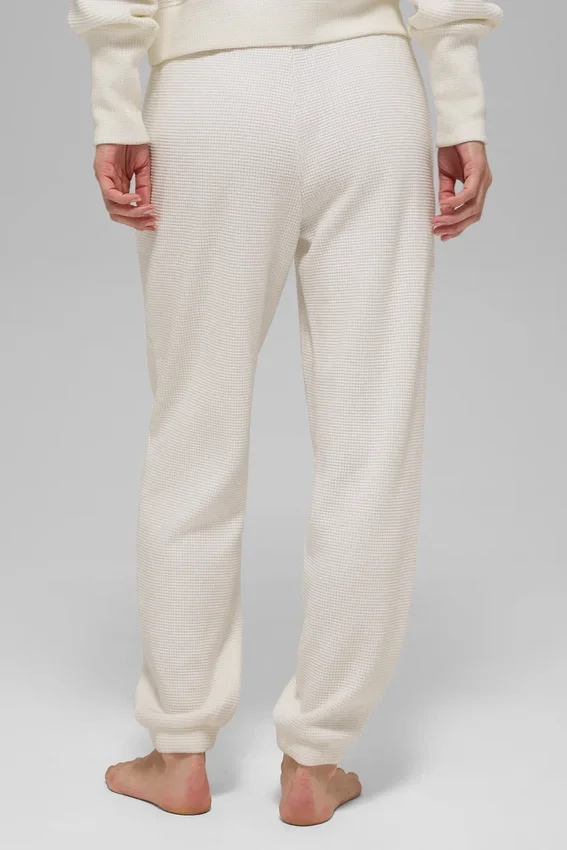 Pantalones de chándal Waffle Weekend Escape - Marfil