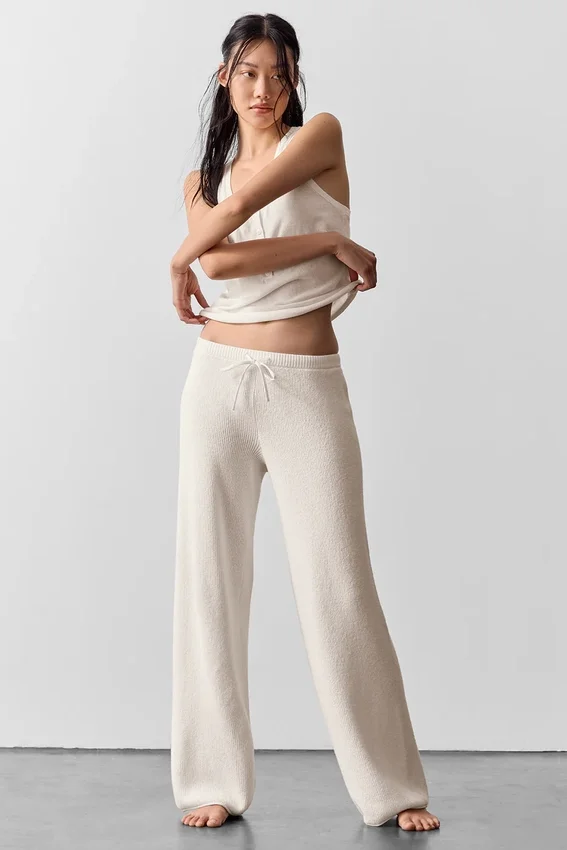 Pantalones de jersé Supernatural - Marfil