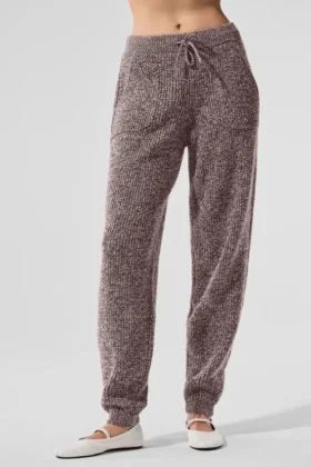Pantalones de jerséu veteados - Veteado champiñón