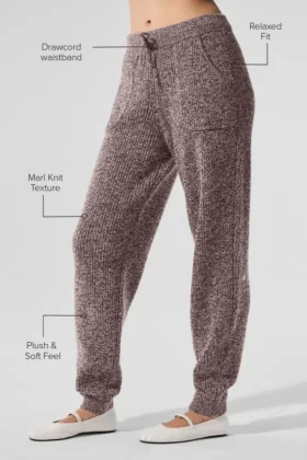 Pantalones de jerséu veteados – Veteado champiñón