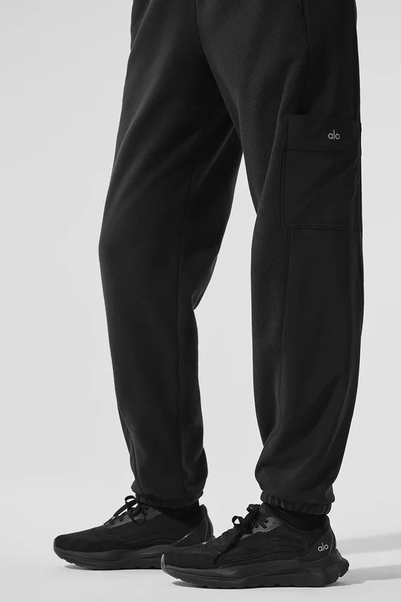 Pantalones de mezcla invernal de forro polar - Negro
