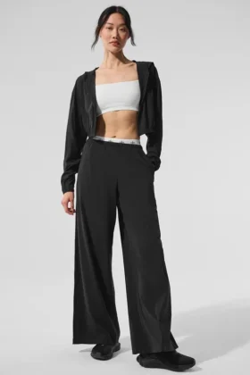 Pantalones de pierna ancha Breezy (largo) - Negro