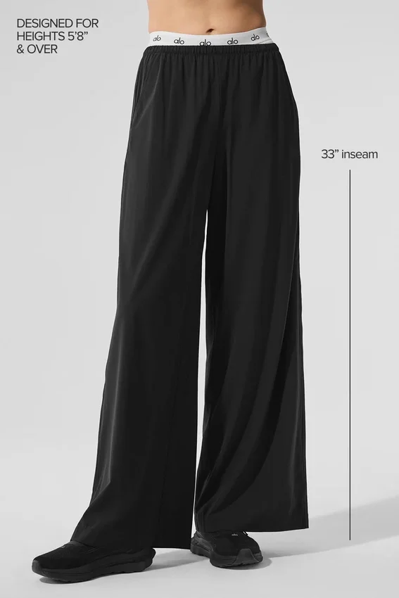 Pantalones de pierna ancha Breezy (largo) - Negro