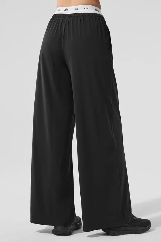 Pantalones de pierna ancha Breezy (largo) - Negro