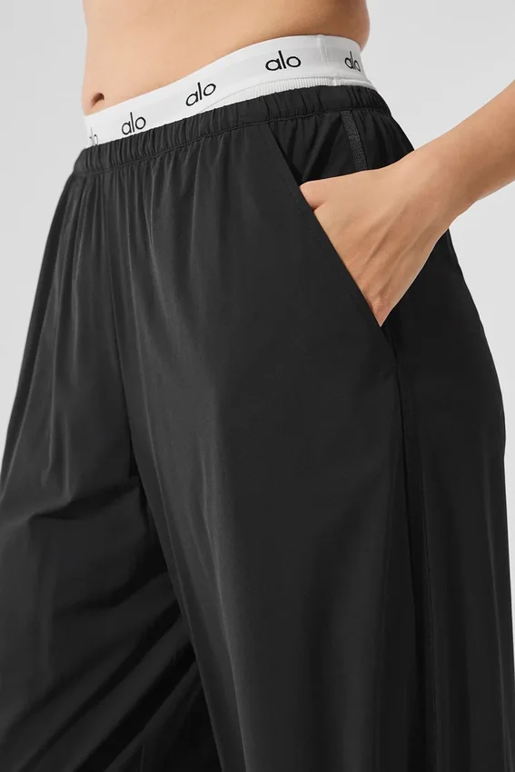 Pantalones de pierna ancha Breezy (largo) - Negro