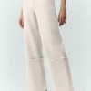Pantalones de pierna ancha Nightcap de mezcla de lana - Café con leche