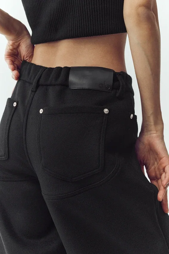 Pantalones de pierna ancha Nightcap de mezcla de lana - Negro