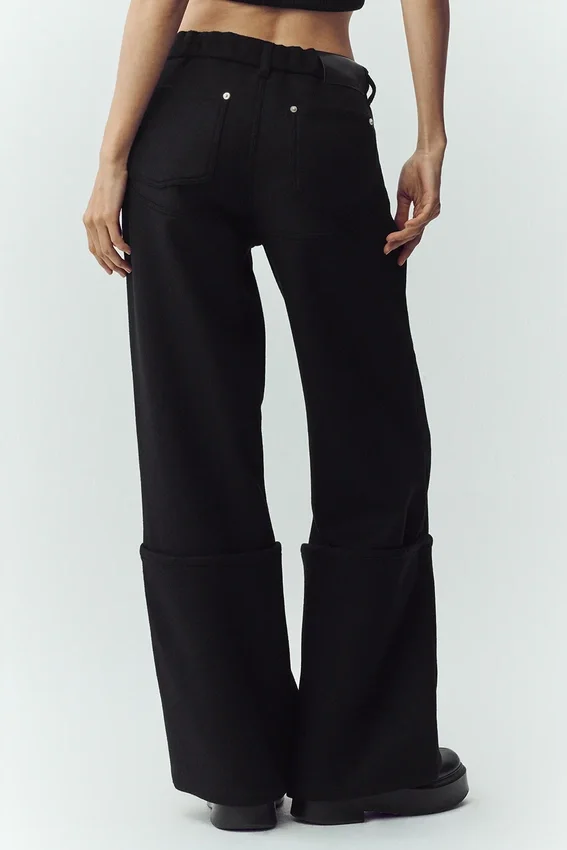 Pantalones de pierna ancha Nightcap de mezcla de lana - Negro