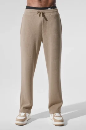 Pantalones de pierna recta Elevate Waffle - Gravel