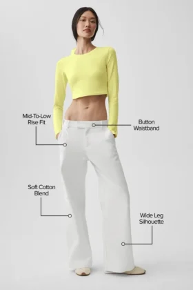 Pantalones de pierna recta High Road – Blanco