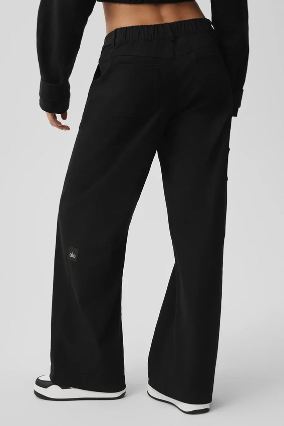Pantalones de pierna recta High Road - Negro