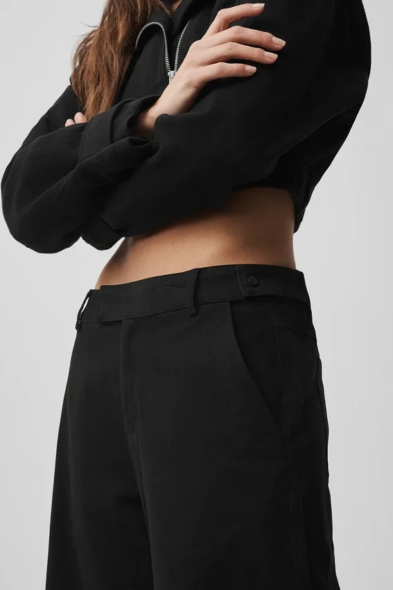 Pantalones de pierna recta High Road - Negro