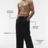 Pantalones de pierna recta Linen Days - Negro
