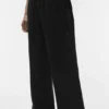 Pantalones de pierna recta Linen Days - Negro