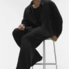 Pantalones de pierna recta Linen Days - Negro