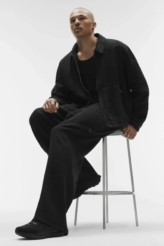 Pantalones de pierna recta Linen Days - Negro