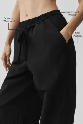 Pantalones de pierna recta Ripstop Electric – Negro