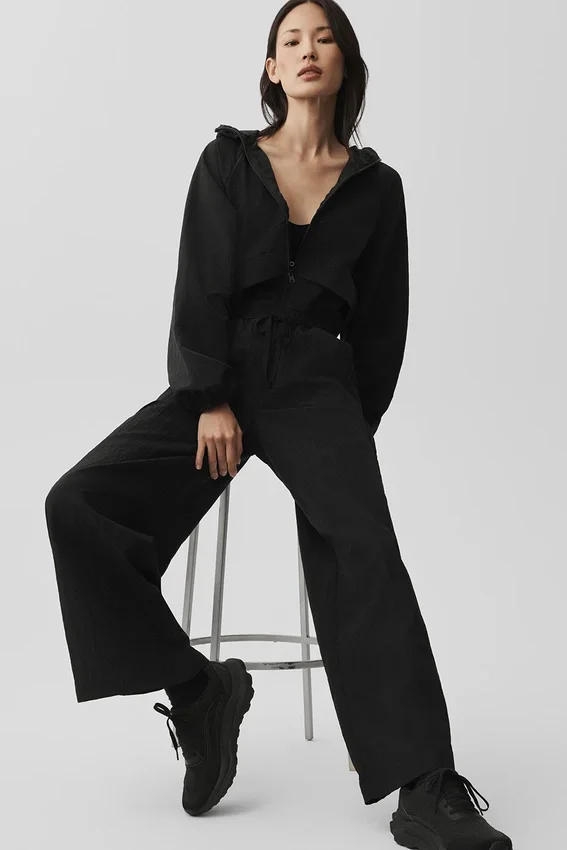Pantalones de pierna recta Ripstop Electric - Negro