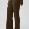 Pantalones de talle medio «Unwind» de jerséu - Espresso