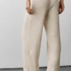 Pantalones de talle medio «Unwind» de jerséu - Gris avena jaspeado