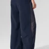 Pantalones deportivos High-Waist de pierna ancha - Azul marino/Negro
