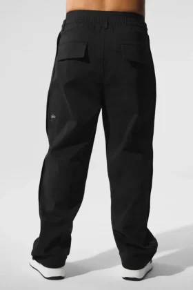 Pantalones Edition Sueded de pierna recta – Negro