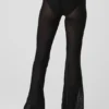 Pantalones Flicker de malla y cintura High-Waist - Negro