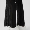 Pantalones Flicker de malla y cintura High-Waist - Negro