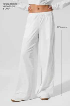 Pantalones holgados y frescos (largo) – Blanco