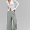 Pantalones holgados y frescos (largo) - Gris lunar