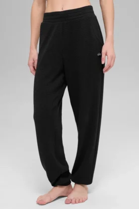 Pantalones jogger Waffle Weekend Escape - Negro