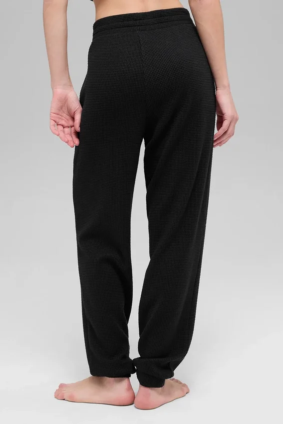 Pantalones jogger Waffle Weekend Escape - Negro
