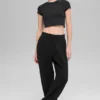 Pantalones jogger Waffle Weekend Escape - Negro