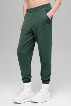 Pantalones jogger Waffle Weekend Escape - Verde trébol