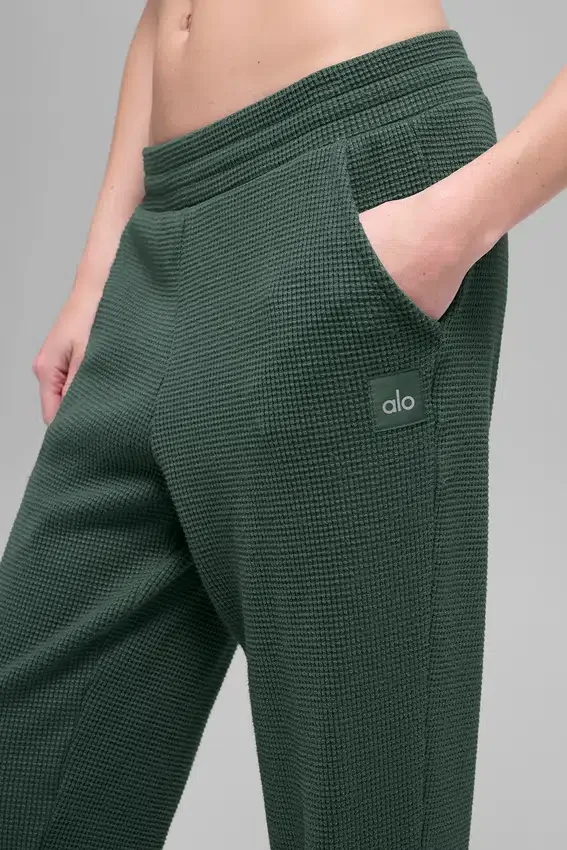 Pantalones jogger Waffle Weekend Escape - Verde trébol